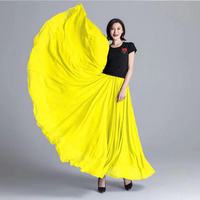 Jupe de danse du ventre décontractée pour femmes, style pendule à 720 degrés, couleur unie, gitane, vêtements de pratique pour danser