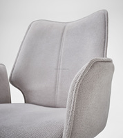 Best-seller Chaise élégante de cuisine en tissu gris clair avec accoudoir