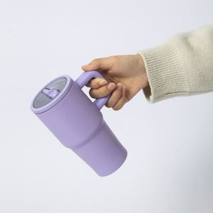 Customized 20oz Insulated Travel Mug Stainless Steel <b>Double</b> <b>Wall</b> Vacuum Cup with Handle and Straw for Daily Use Travel Coffee - Product Image 3