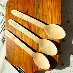 Yada f Series 160mm dùng một lần phân hủy sinh học bằng gỗ thiết lập dao kéo với bạch dương gỗ muỗng nĩa Knife Kit - Product Image 4