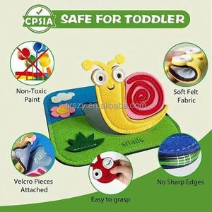 Rompecabezas de Fieltro Montessori de Rana, Mariquita, Abeja, Mariposa y Oruga para Niños Pequeños, Libro de Actividades para el Desarrollo de Habilidades Básicas - Product Image 3