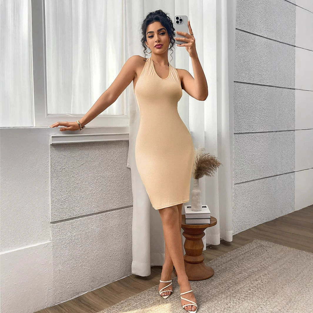 Backless Tummy-Control Shapewear Dress (F390): fabric stretch, recovery and seam construction reference