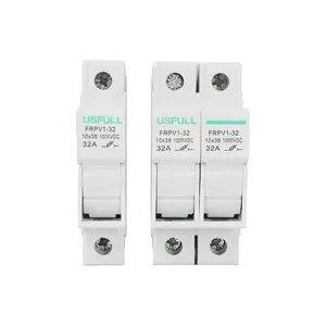 USFULL Factory Supply 32 Amp 30A 32A Céramique Fusible Solaire PV DC Porte-fusible/Base avec Noyau de fusible remplaçable/Lien 1P 2P 1000V