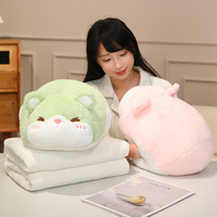 Coussin chauffe-mains en peluche hamster mignon avec couverture – Cadeau d'hiver chaud pour le bureau, la maison et la voiture