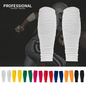 Chaussettes de compression élastiques pour sport en plein air, sans pied, avec logo personnalisé, manchons de jambe de football au mollet froissé - Product Image 2