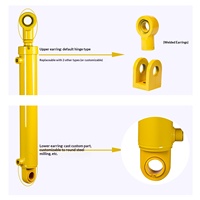 Vérin hydraulique 5 tonnes, type double-oreille, alésage 63, pour levage d'huile, machine de chantier, vérin bidirectionnel, personnalisé