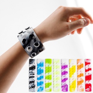 Bracelet et anneau en silicone Squidopops, jouets sensoriels pour enfants, jouets anti-stress à pousser avec <span class=keywords><strong>ventouse</strong></span>, jouets <span class=keywords><strong>Pop</strong></span> Itting - Product Image 1