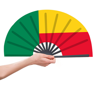 Abanicos Plegables de Bambú con la Bandera de Benín al por Mayor, Abanico de Mano para Carnaval, Boda, Festival, Fiesta, Agencia de Viajes - Product Image 4