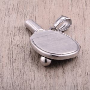 Colliers et pendentifs raquette de ping-pong en acier inoxydable 316L, accessoires de bijouterie, pendentif raquette de tennis, accessoires de sport - Product Image 6