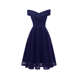 Vente en gros d'usine de vêtements Robe de soirée de bal pour femmes élégantes, épaules dénudées, en dentelle, évasée, <span class=keywords><strong>occasions</strong></span> spéciales - Product Image 3