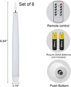 Vela Cónica de Cera de Parafina con Llama Realista 3D, Temporizador de 5 Horas, LED Verde, Decoración para el Hogar, Control Remoto de 10 Teclas, Bodas, Cumpleaños - Product Image 4