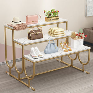 Mesa de pie de oro de metal de moda Mesa de exhibición de anidación de estilo moderno estable para <span class=keywords><strong>Boutique</strong></span> - Product Image 6