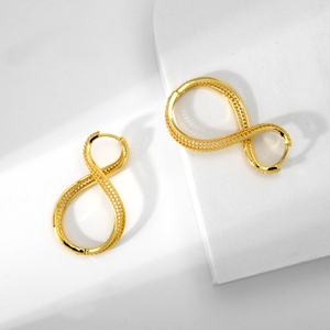 Wholesale Fashionable Copper Alloy 18K <b>Gold</b> and White <b>Gold</b> Plated Drop Zircon <b>Earrings</b> for Women - Product Image 5