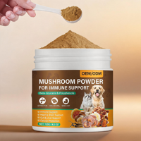 Mélange de poudre de champignons biologiques pour chiens et chats, soutien immunitaire cellulaire, bêta-glucanes, polyphénols, santé cardiaque, cérébrale, intestinale et hépatique, 120g
