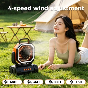 Ventilateur portable multifonctionnel LED USB d'extérieur, 4 vitesses, sur pied, rechargeable 20000 mAh, pour camping, modèle F6S - Product Image 3