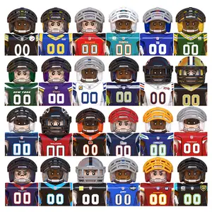 Mini Figures NFL Football Team Rugby Player Steelers Rams Buccaneers Dolphins Mini Building Blocks Sets Kids Toys WM6133-WM6136