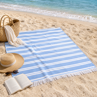 Serviette de bain et de plage turque Tavelya de luxe 100 % coton, absorbante, coupe-vent, avec franges et pompons, grande taille, idéale pour les voyages