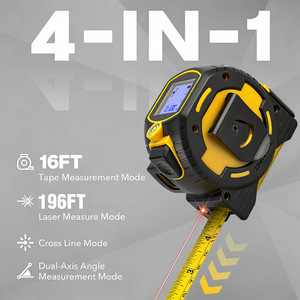 เครื่องวัดระยะเลเซอร์ 2-in-1 แบบดิจิตอล 40 ม. พร้อมตลับเมตรเหล็ก 5 ม. พร้อมเส้นเลเซอร์ตัดกันและวัดมุม สำหรับงานก่อสร้าง - Product Image 4