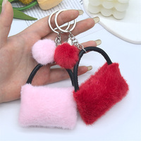 Porte-clés en peluche, mini sac à main, breloque en fausse fourrure, pendentif de sac, mignon, doux, Kawaii, vente en gros, personnalisé, OEM, ODM