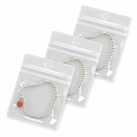 Pochette auto-adhésive transparente en PVC perforée pour rangement de bijoux, protection et étiquetage, emballage personnalisé pour bijoux