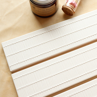 Carrelage mural en céramique fait à la main, style campagnard chinois, couleur blanche 3d 65x315mm