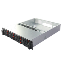 Casing Server 2U 19 Inch dengan 12 Bay Hot Swap, Chassis Server DVR untuk Workstation, Termasuk Backplane SATA