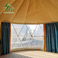 Yurt mongol de camping en plein air pour hôtel-resort quatre saisons, 5m 6m, tente dôme de glamping, structure en acier galvanisé, tissu PVC imperméable