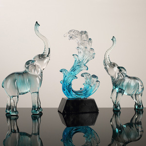 Auspicious <b>Elephant</b> Figurine Resin Feng Shui Living Room <b>Decor</b> Housewarming Gift Single Piece Package - Product Image 1