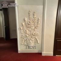 Relief floral en marbre sculpté à la main, sculpture florale en pierre naturelle, décoration murale pour hôtel, hall d'entrée, villa, couloir.