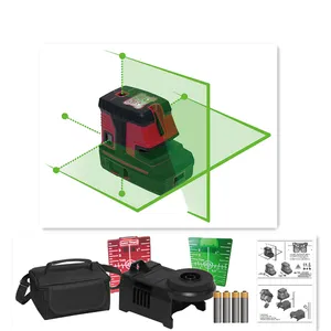 High Quality Waterproof IP54 Self Leveling Cross Line + 5 Dot Green Beam Laser Level