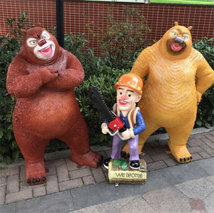 IP65 Cartoon assez conte <span class=keywords><strong>boonie</strong></span> ours sculpture lumineuse en fibre de verre pour parc à thème jardin éclairage extérieur - Product Image 4