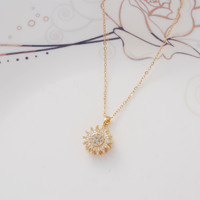 Collier ras du cou SUXUAN personnalisé en acier inoxydable à double couche avec pendentif fleur, maillon tournant en forme de tournesol pour femme, idéal pour mariage et fête