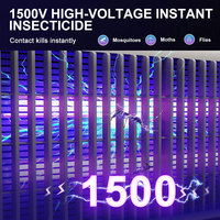 Lampe anti-moustiques électrique mince 1500V, répulsif portable, tapette à insectes murale, piège à moustiques rechargeable