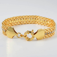 Bracelet vintage hip-hop en cuivre avec boucle marin exagérée, unisexe, trois couches, bijoux de main simples et tendance