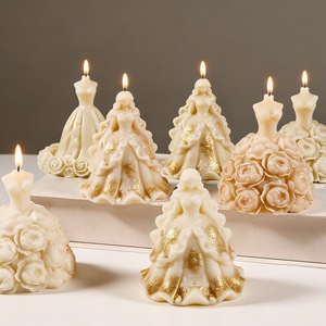 Princess Dress Silicone <b>Mold</b> Transparent White Wedding Decoration For <b>Candle</b> Making DIY Craft Molding Kit - Product Image 3
