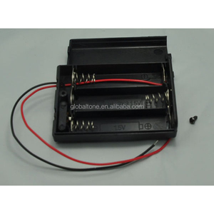 Đen <span class=keywords><strong>3</strong></span> <span class=keywords><strong>AA</strong></span> nhựa Pin chủ với On/Off chuyển đổi 3x1.5V pin trường hợp hộp lưu trữ với dây dẫn cho up xe công cụ điện - Product Image 4