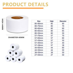 สติกเกอร์กระดาษความร้อนแบบม้วน ขนาด 80 มม. 57 มม. พิมพ์ด้านหลัง สำหรับเครื่องบันทึกเงินสด POS เครื่อง <span class=keywords><strong>ATM</strong></span> ปราศจากสาร BPA สีสันสดใส โลโก้สั่งทำได้ - Product Image 3