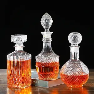 Decantador de whisky y Vodka, botella de vidrio vacía creativa en miniatura, 50ml, 250ml, 500ml, 750ml, 1000ml