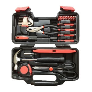 Ensemble d'outils de 39 pièces en acier au carbone pour la réparation à domicile avec tournevis, clé, marteau, ciseaux, ruban à mesurer - Product Image 4