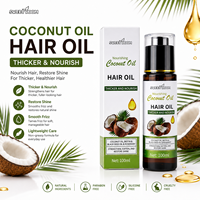 Ensemble professionnel pour la croissance des cheveux à l'huile de noix de coco 4 en 1 : shampooing à la biotine et à la kératine, après-shampoing, masque capillaire et kit d'huiles essentielles