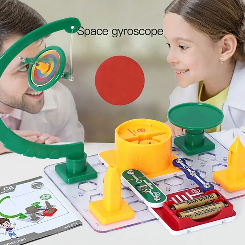 2023 New STEM Educational Science Kit Brinquedos Espaço Giroscópio Building Blocks Eletrônicos Para Crianças