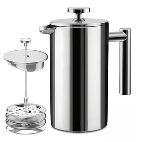 Presse à café isolée à double paroi en acier inoxydable de qualité 304 Presse à café française avec filtre Passe au lave-vaisselle - Product Image 1