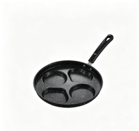 Poêle à petit-déjeuner multi-formes en fonte antiadhésive pour la cuisine domestique, avec grille pour œufs, burgers et steaks, fond en acier inoxydable, pour toute la famille