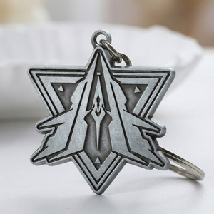 Portachiavi Vintage Personalizzato con Dettagli Raffinati, Placcato Argento Anticato, a Forma di Stella, in Lega di Zinco Riciclata Pressofusa - Product Image 2