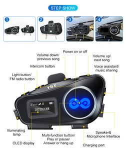 Y6x 4 tay đua hội nghị <span class=keywords><strong>Bluetooth</strong></span> xe máy Mũ bảo hiểm <span class=keywords><strong>intercom</strong></span> tai nghe, nghe điện thoại di động âm nhạc trong khi <span class=keywords><strong>intercom</strong></span> - Product Image 3