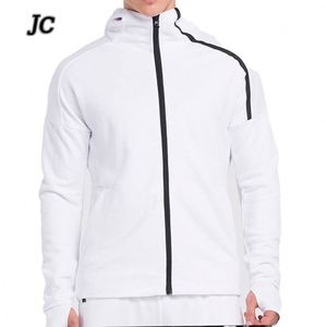 Nueva moda con logotipo personalizado para hombre, Chaquetas deportivas con capucha, entrenamiento de gimnasio, manga larga, cremallera completa, rompevientos, chaqueta de entrenamiento informal - Product Image 1