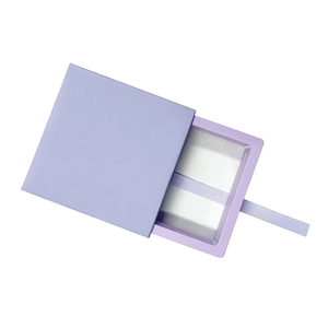 Customized Luxe Discreet Slide Out Jewelry <b>Boxes</b> Multi Color Paper With Clear Window And Ribbon Pull - Product Image 3