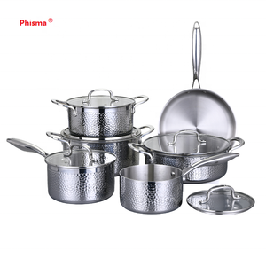Set di Pentole Phisma in Acciaio Inox 304 di Alta Qualità, 11 Pezzi, per <span class=keywords><strong>Cucina</strong></span> Domestica e Cottura a Induzione - Product Image 1