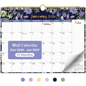 <span class=keywords><strong>Calendrier</strong></span> mural 19 mois 2026-2027, juin 2026-août 2027, idéal pour la maison ou le bureau - Jardin de minuit - Product Image 1