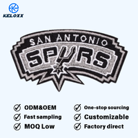 KUAIQIU Vente directe usine – Écusson thermocollant en tissu sergé de haute qualité avec logo d'équipe de basketball, broderie informatique pour le basketball